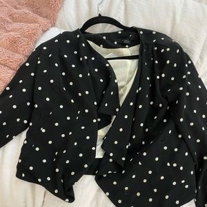 Cropped polka dot blazer